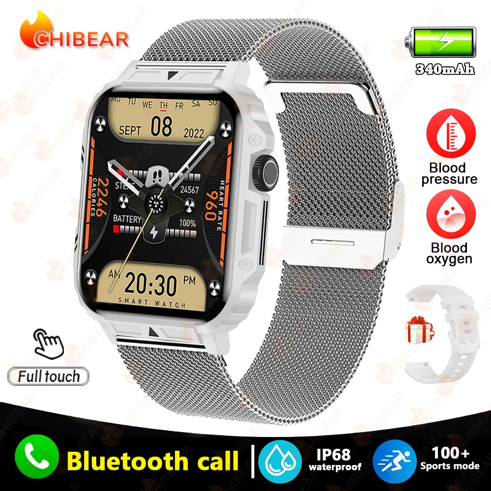 2024 nouveau 1.95 extérieur militaire homme montre intelligente hommes Bluetooth appel Smartwatch hommes pour Android IOS IP68 étanche Ftiness montres