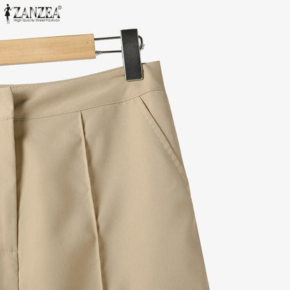 Élégant Chic femmes 2 pièces ensembles ZANZEA femme 2025 mode 2 pièces tenues costumes sans manches Blouses et pantalons à jambes larges ensembles