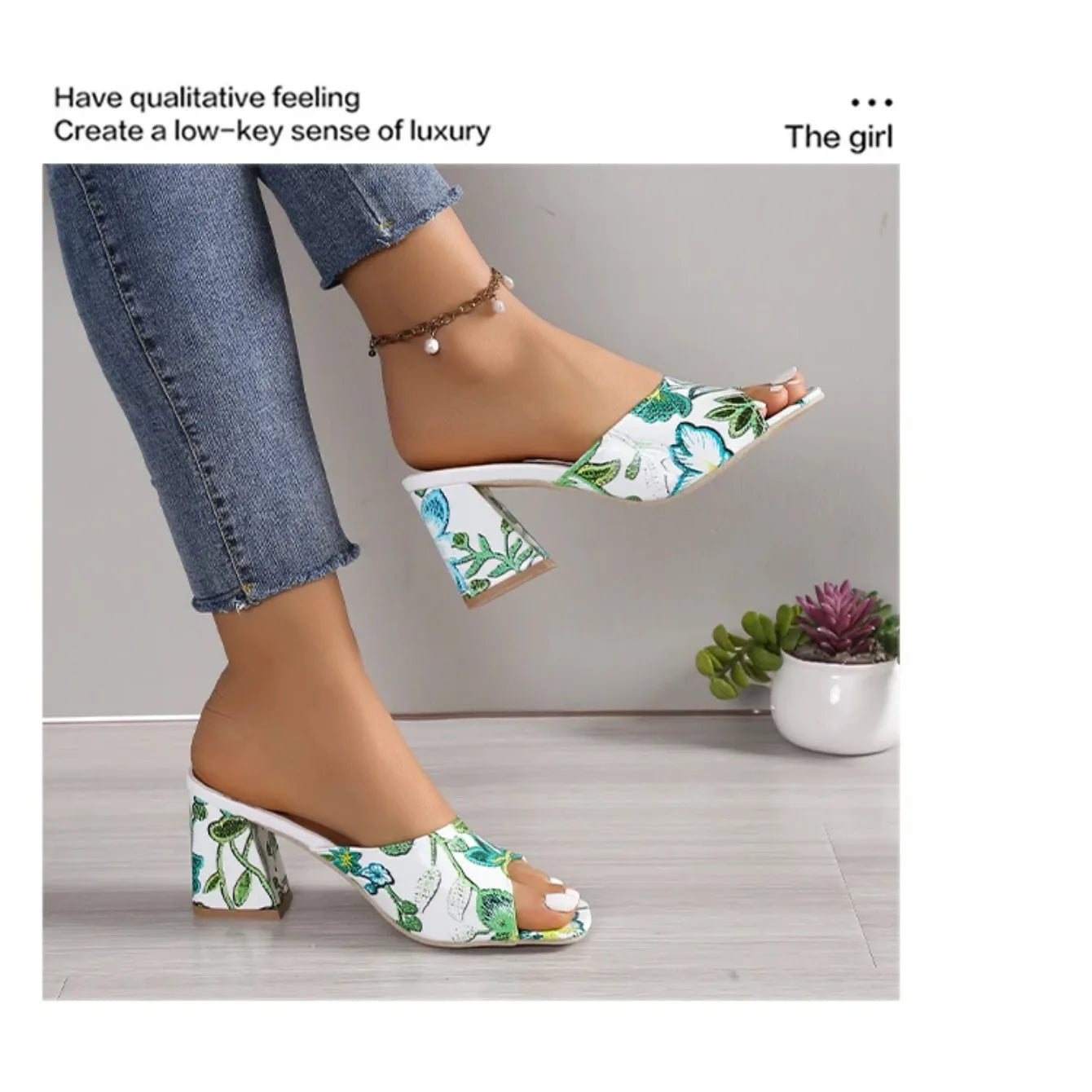 Pantoufles d'Été à Talons Épais pour Femme, Chaussures de Haute Qualité, Parka Ouverte, Décontractées, Grande Taille