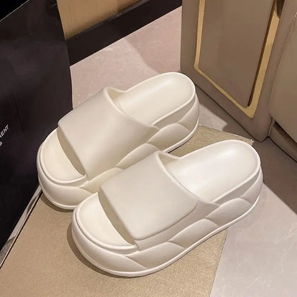 Sandales d'été à talons hauts de 7 cm pour femmes, mules à talons épais, tongs EVA, chaussures de maison, pantoufles à plateforme d'extérieur, nouvelle collection