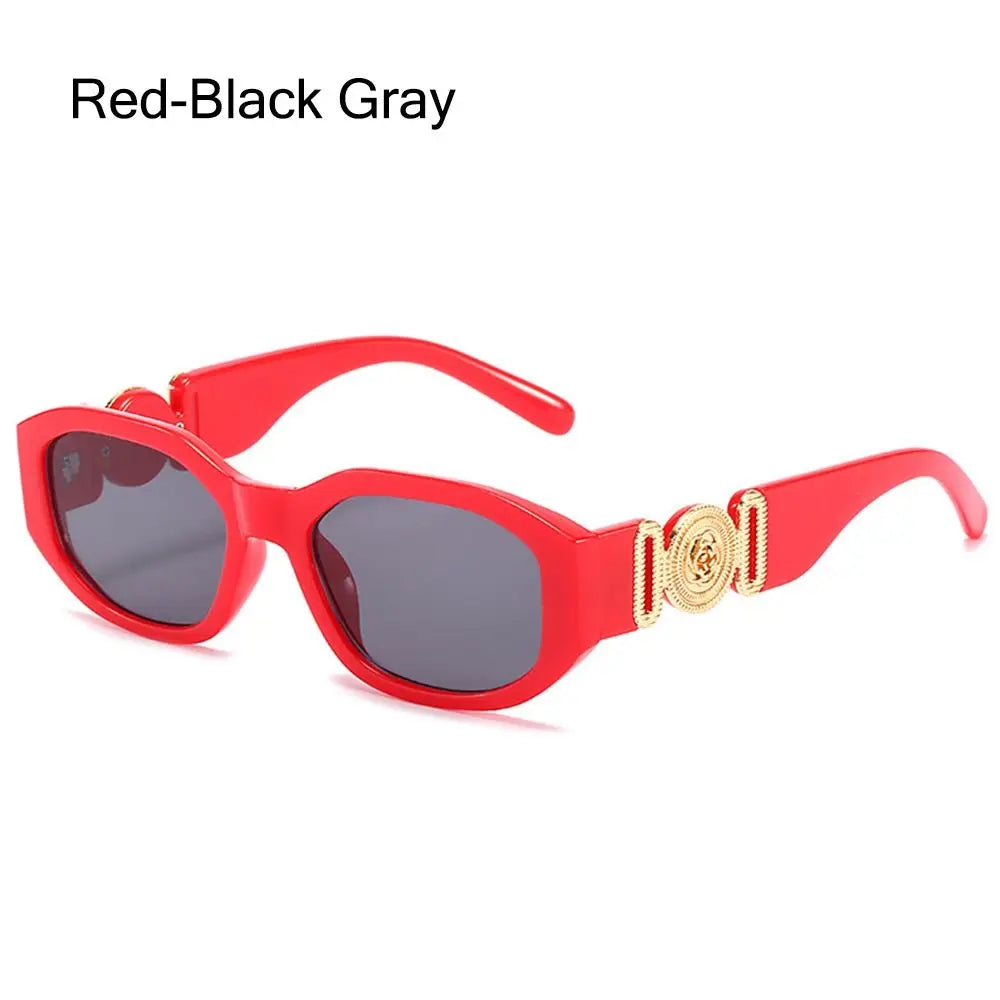 Lunettes de soleil Y2K irrégulières pour femmes et hommes, monture optique, nuances vintage, protection UV, design rose en métal, été