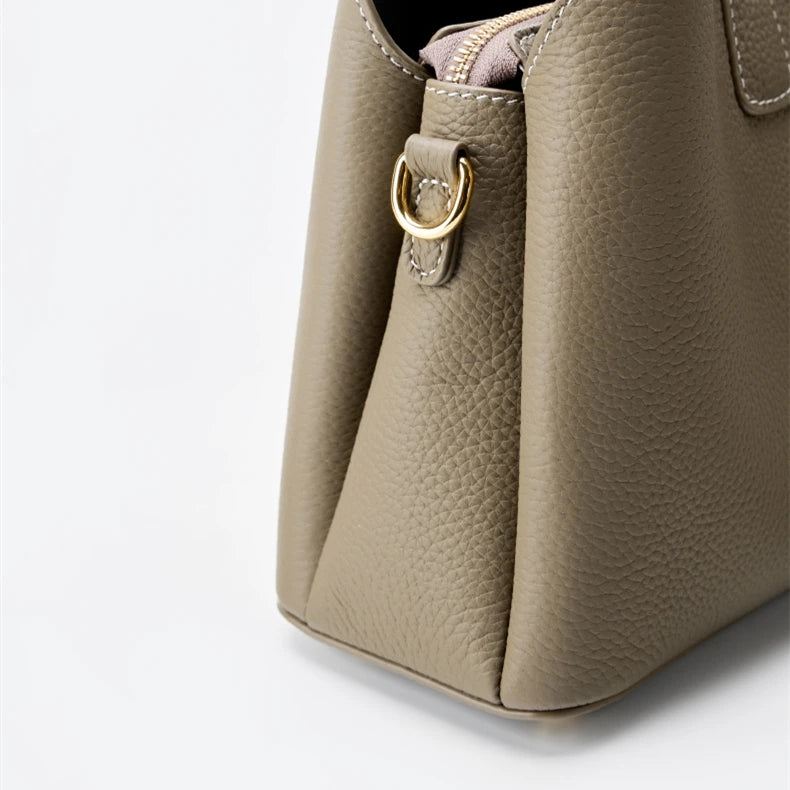 Hifashion 100% vache en cuir véritable seau épaule sacs à bandoulière pour femmes 2025 luxe concepteur large sangle fourre-tout dames sacs à main