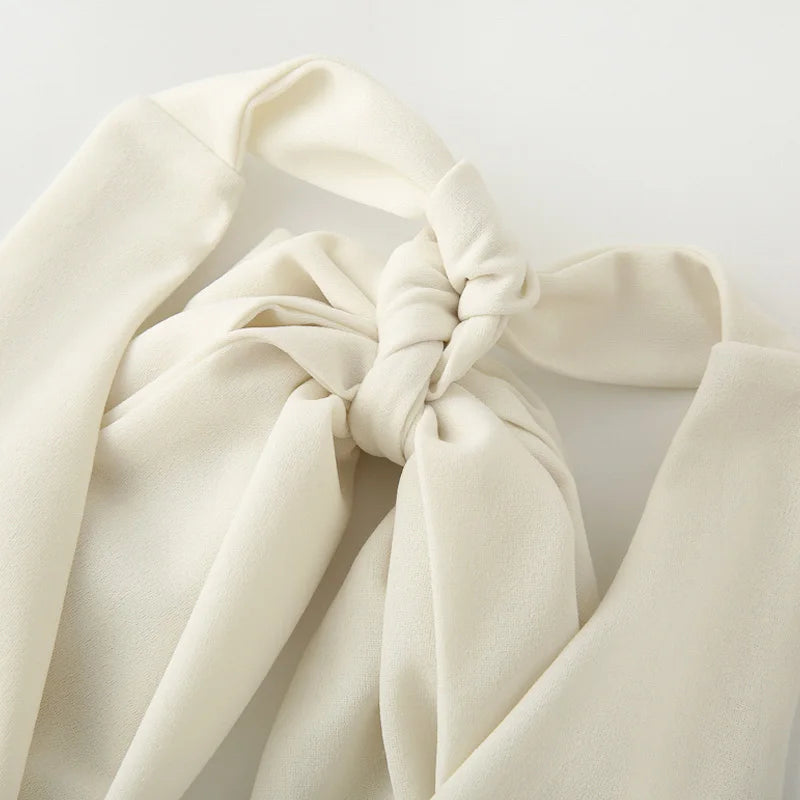 TRAF femmes robes licou blanc col en v profond dos nu robes longues Maxi soirée robes de soirée de mariage robes de bal élégantes 2025