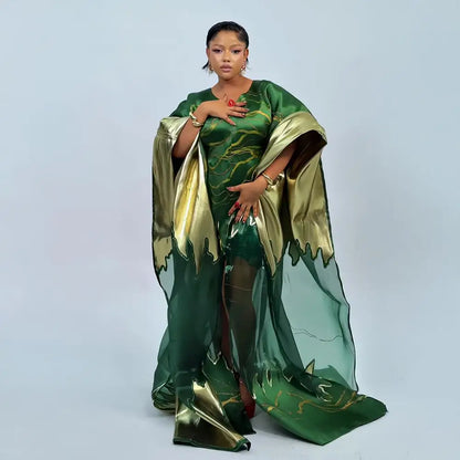 Robes africaines luxueuses pour femmes, grande taille, paire avec sous-vêtements en dentelle, vêtements afro-américains