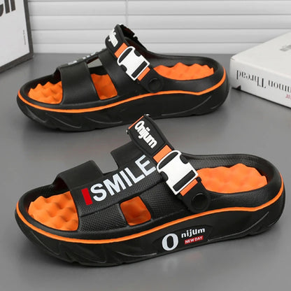 2025 nouveaux pantoufles de Massage pour hommes sandales d'extérieur intérieures plage confortables diapositives souples chaussures décontractées pour hommes femmes pantoufles de maison