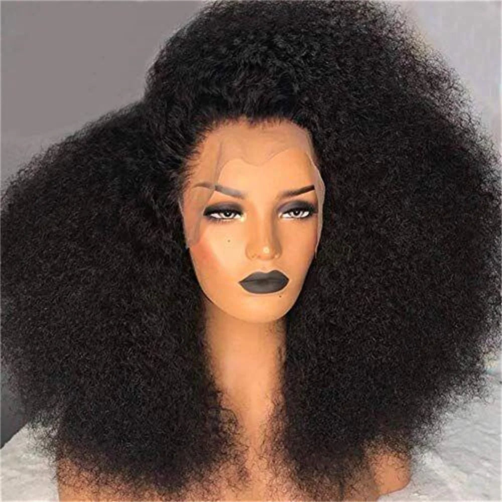 Perruque Bob Lace Front Wig courte bouclée et crépue noire naturelle, 16 pouces, densité 180, BabyHair, pre-plucked, résistante à la chaleur, sans colle, pour femmes, quotidien