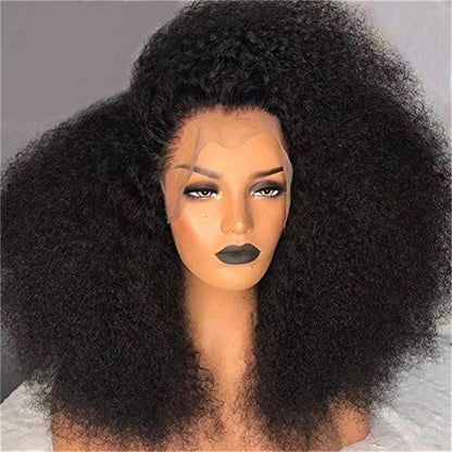 Perruque Bob Lace Front Wig courte bouclée et crépue noire naturelle, 16 pouces, densité 180, BabyHair, pre-plucked, résistante à la chaleur, sans colle, pour femmes, quotidien