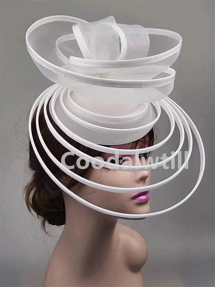 Chapeau Fascinateur Élégant pour Femme, Robe Formelle, Pièce de Sauna de Mariage, Pince à Cheveux pour Dames, Vincd'Église, Casquette de Pilulier en Maille avec Bande de Sauna, Nouveau