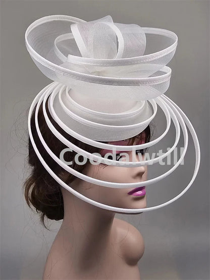 Chapeau Fascinateur Élégant pour Femme, Robe Formelle, Pièce de Sauna de Mariage, Pince à Cheveux pour Dames, Vincd'Église, Casquette de Pilulier en Maille avec Bande de Sauna, Nouveau