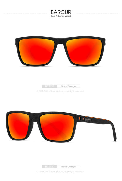 BARCUR Design-Lunettes de soleil polarisées TR90 pour homme et femme, accessoire de sport léger, protection UVAB