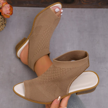 Sandales d'été confortables et décontractées pour femmes, chaussures d'extérieur légères à bout ouvert, nouvelle mode 2024