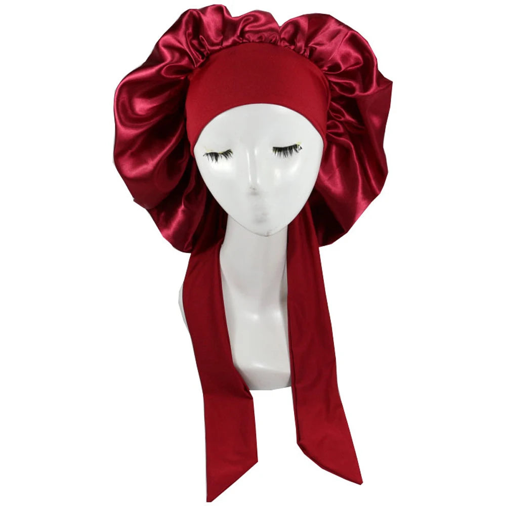 Nouveau bonnet de cheveux en Satin pour dormir, Invisible, plat, Imitation soie, rond, soins capillaires pour femmes, couvre-chef, bouton de réglage de cérémonie, chapeau de nuit