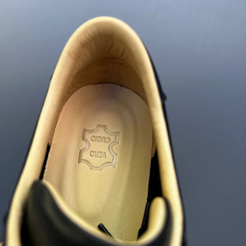 DOYUTIG-Chaussures de planche en cuir véritable pour hommes, baskets à semelle optique coordonnante, chaussures décontractées, rétro vintage, printemps et automne, SGHousex, nouveau