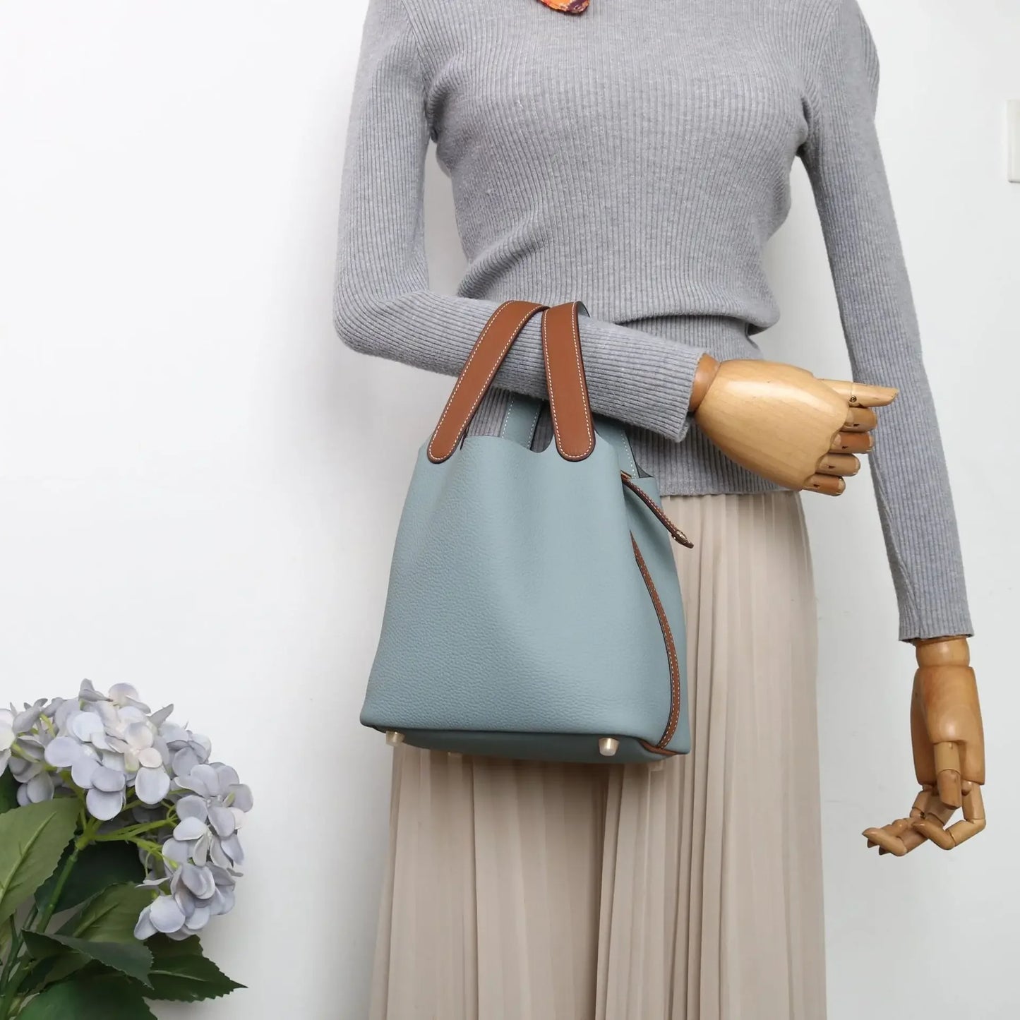 Sac à main en cuir de vache souple, panier de couche de sauna XVI, sac de détermination durable, fabriqué en Chine, nouvelle mode, 2024, E27