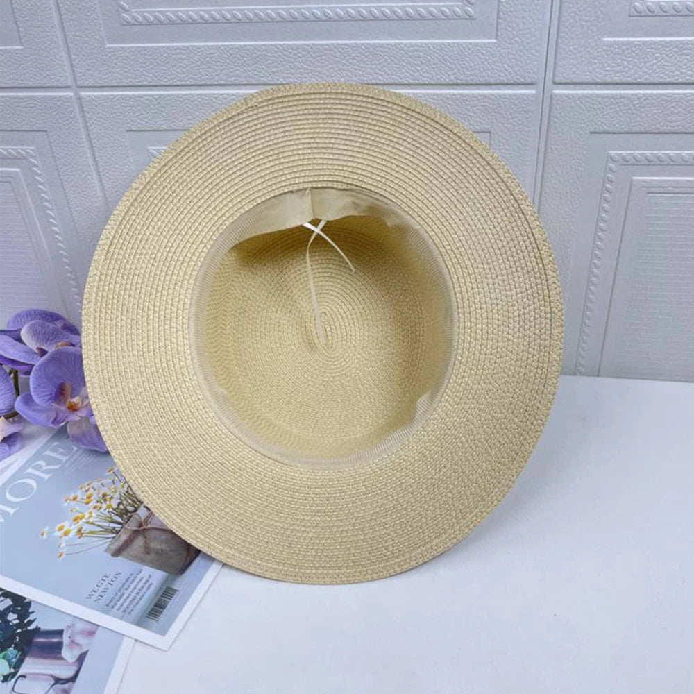 Chapeau plat d'été pour femmes, nouveau style, chapeau de soleil, de plage, de mariage, de thé, élégant, avec coiffure en perles, 모자