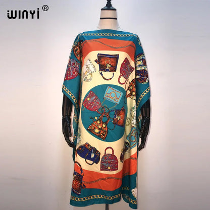 Robe maxi caftan imprimée pour femme, robe longue bohème, blogueur de mode africaine, robe d'été pour femme, robe de plage populaire, badjKaftan, recommandé