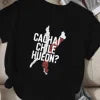 Chile map with bold text  women's comfit t-shirt