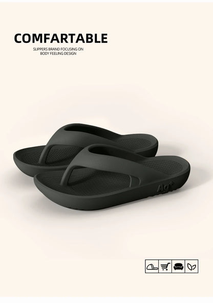 Sandales coulissantes d'été pour hommes, pantoufles antidérapantes à fond épais EVA, tongs d'extérieur confortables et respirantes