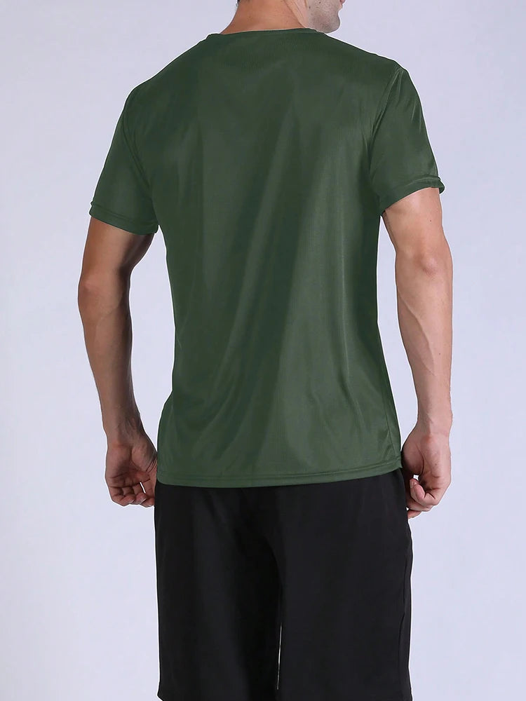 T-shirt de sport à séchage rapide ultraléger pour homme, haut léger, respirant, solide, document, entraînement de fitness, entraînement, course à pied, salle de sport