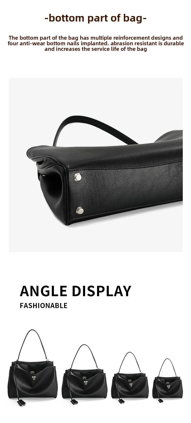 2025 Rodeo cuir grande capacité sac fourre-tout de banlieue sac à main à bandoulière unique sac à bandoulière sous les bras pour les déplacements élégants