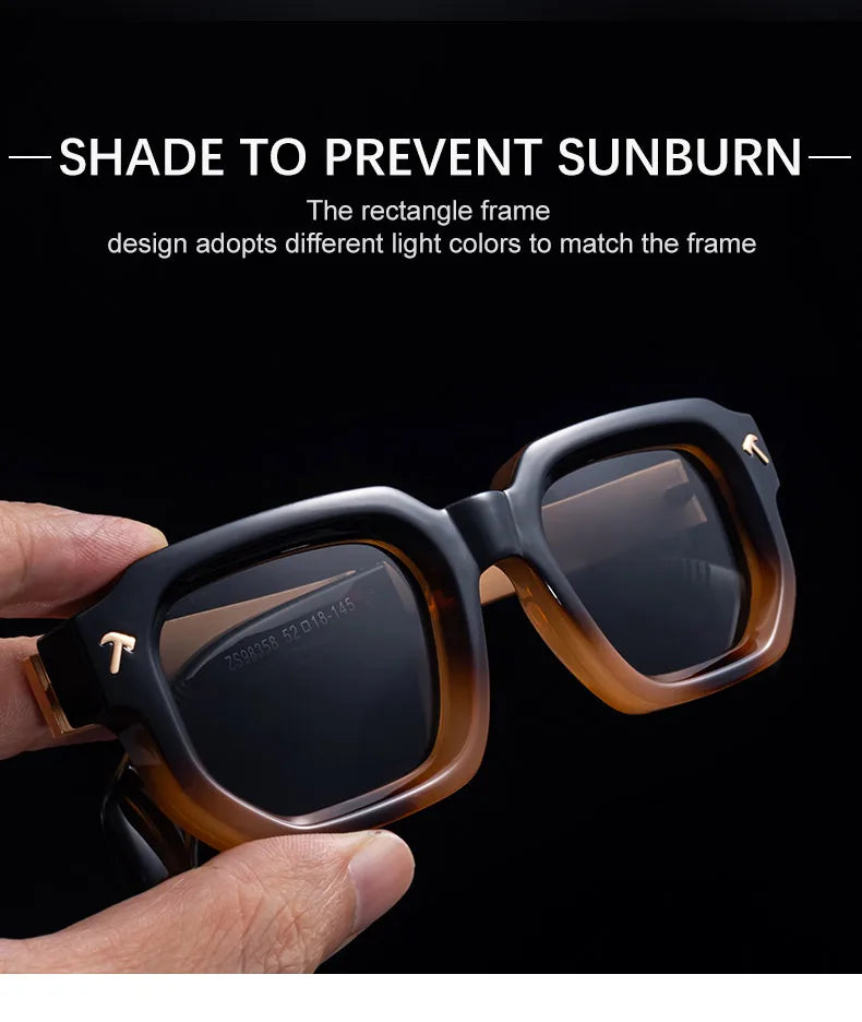 Polarisées Carré Punk lunettes de Soleil Hommes 2025 De Luxe Marque Classique Rectangle Lunettes De Soleil UV400 Conduite Lunettes De Mode En Plein Air Nuances