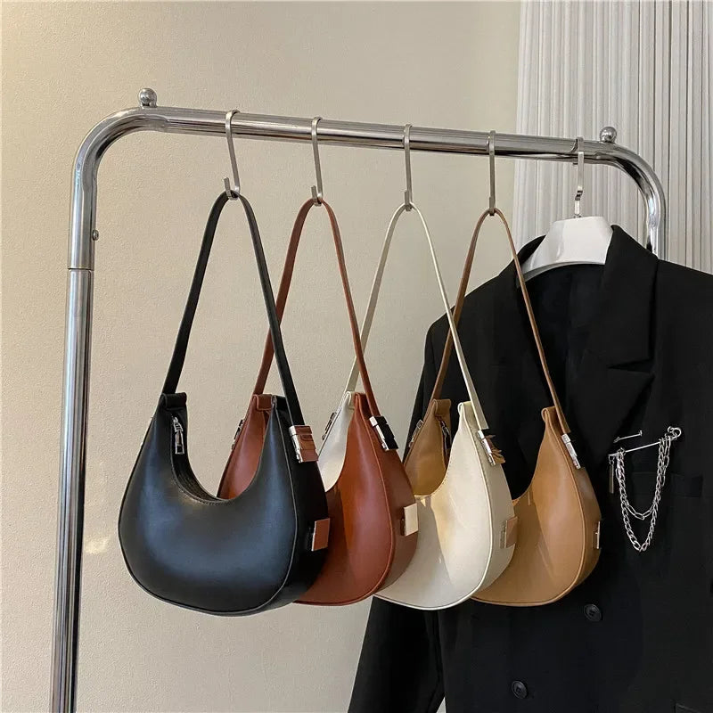 BS - Sac à bandoulière Hobo en cuir PU pour femmes, Design de luxe, petite pochette, sac à main sous les bras, fourre-tout de voyage
