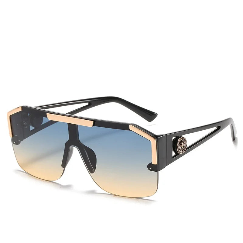 Lunettes de soleil carrées surdimensionnées pour hommes et femmes, à la mode, pour sport, conduite, dégradé de couleur, Uv400 2023