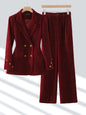 Hiver rose café noir bureau dames pantalon costume femmes femme affaires vêtements de travail veste Blazer et pantalon formel 2 pièces ensemble