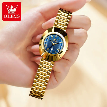 OLEVS Top marque de luxe montre pour femme élégante mode or acier inoxydable montres pour femmes calendrier étanche montre-bracelet à Quartz