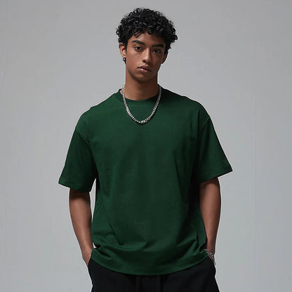 100 T shirt en coton lourd pour hommes et femmes, Tops à manches courtes, Tee shirts solides et surdimensionnés, vêtements de qualité 6.8oz 230gsm