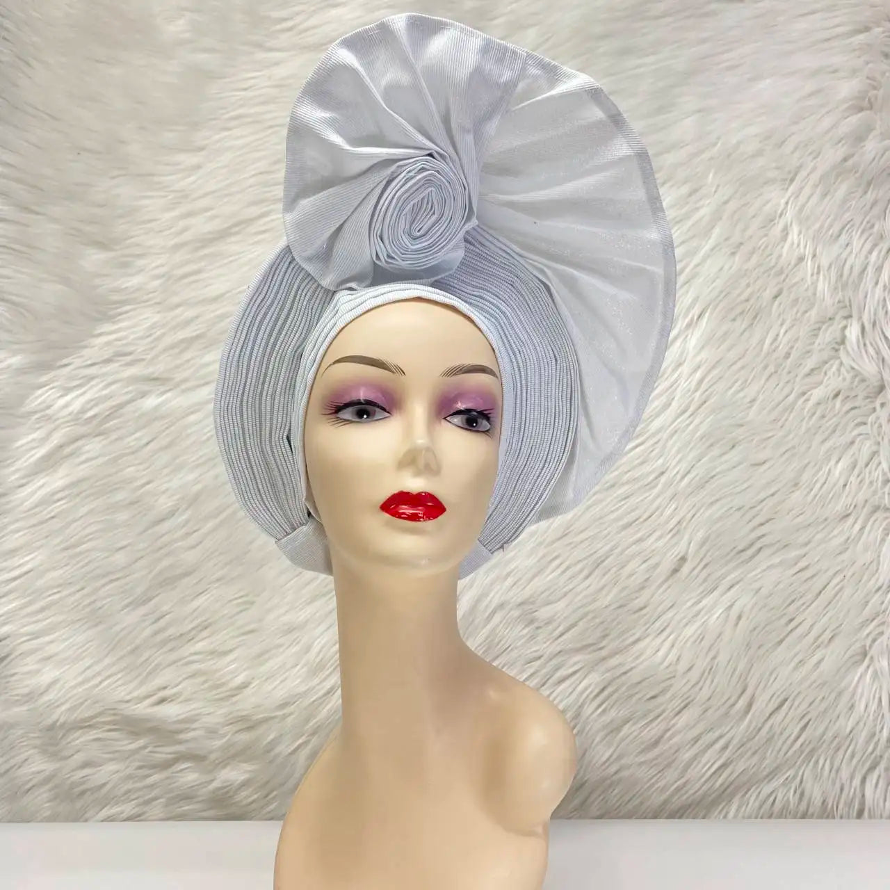 Turban de tête musulman pour femmes, Gele africain violet, casquettes déjà fabriquées, Auto Aso Oke, cravate de sauna Gele, chapeau rond pour dames, Z620-2 de fête