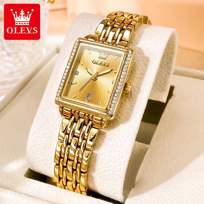 OLEVS-Montre-bracelet à quartz étanche élégante pour femme, date automatique, marque supérieure, montre originale pour femme, luxe, 9995, 2025