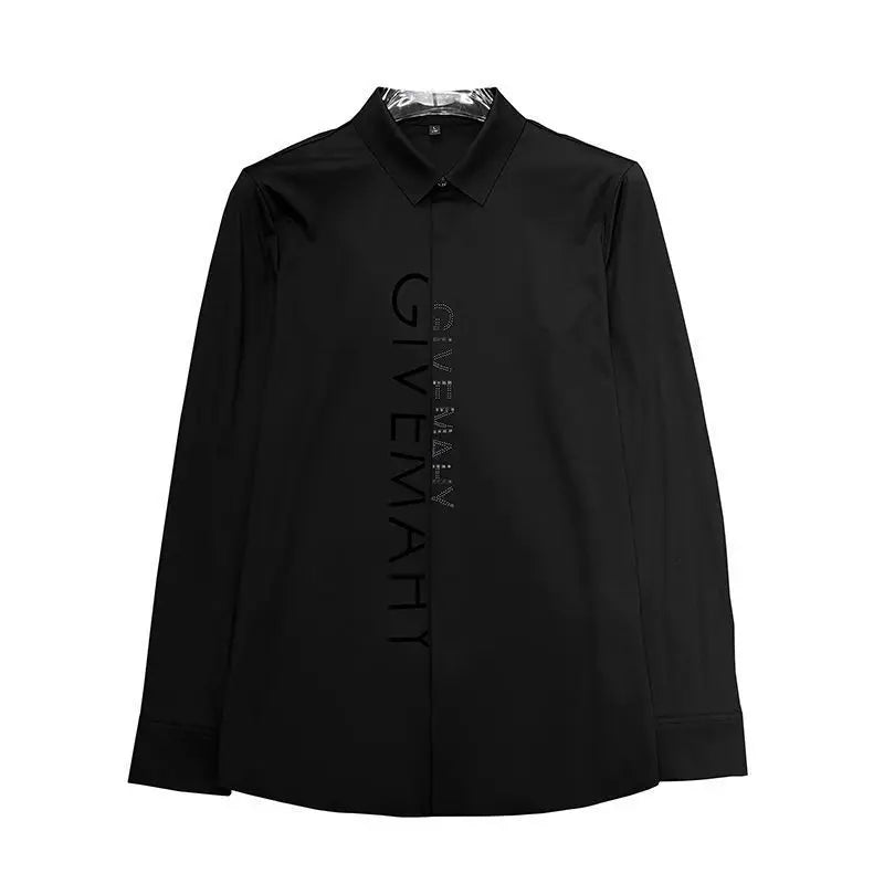 Chemise en coton à manches longues pour hommes, chemises décontractées, robe d'affaires sociale, mode de luxe, printemps, été