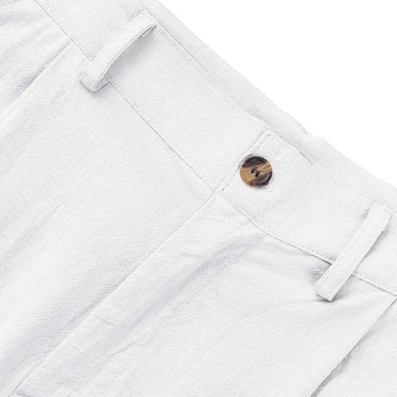 BERAKAH SUPRÊME – pantalon de costume décontracté en lin pour hommes, couleur unie, nouvelle mode, pantalon de plage à jambes larges, européen et américain