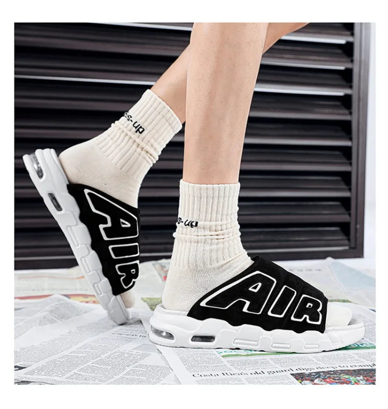 Nouveaux hommes d'été pantoufles homme coussin d'air pantoufles de créateur tongs pour hommes doux antidérapant pantoufles de sport pour hommes Chanclas Hombre