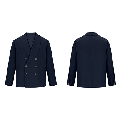 Chemises à col en V pour hommes, manches longues, double boutonnage, coupe couvertes, solide, document décontracté, mode confortable, automne