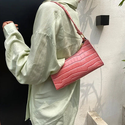 Sacs à main et bourse rétro motif Alligator pour femmes, petits sacs à bandoulière sous les aisselles, pochette fourre-tout en cuir PU de bonne qualité pour dames