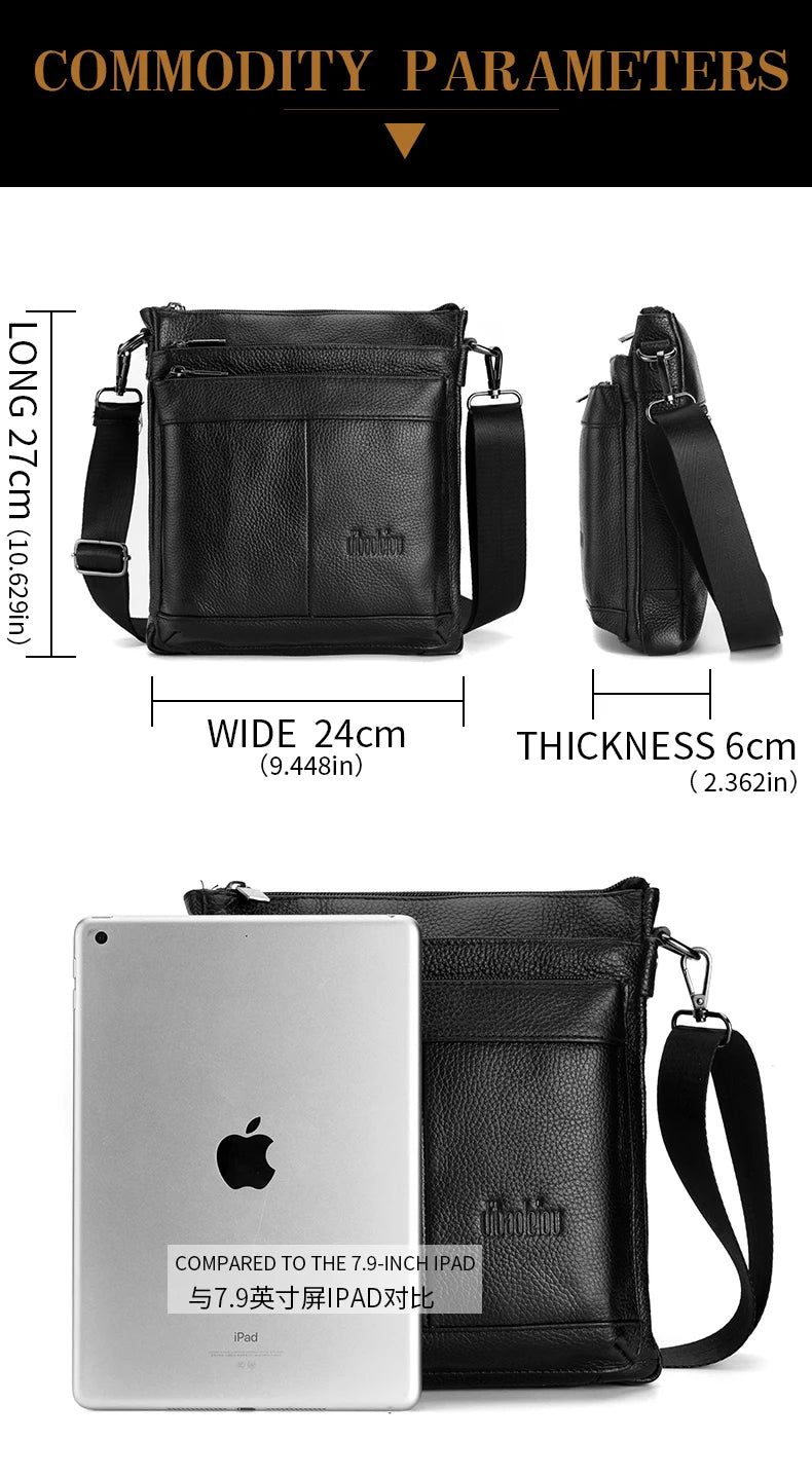 Sac messager en cuir pour hommes, sac à bandoulière d'affaires, petit sac à bandoulière multifonction, sac de voyage pour hommes