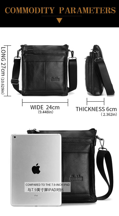 Sac messager en cuir pour hommes, sac à bandoulière d'affaires, petit sac à bandoulière multifonction, sac de voyage pour hommes