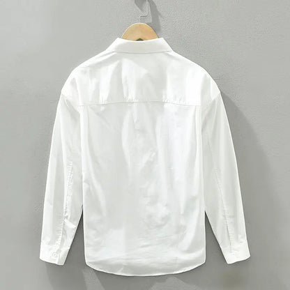 Chemises à manches longues pour hommes, col carré épissé, poche boutonnée, mode imprimée, minimaliste, décontracté, printemps, automne, nouveau, 2024