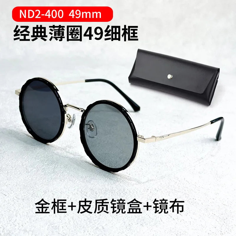 Lunettes de soleil de pêche à gradation réglable à 9 niveaux ND2-400 lunettes de soleil polarisées UV anti UV filtre ND avec ensemble de étuis à lunettes