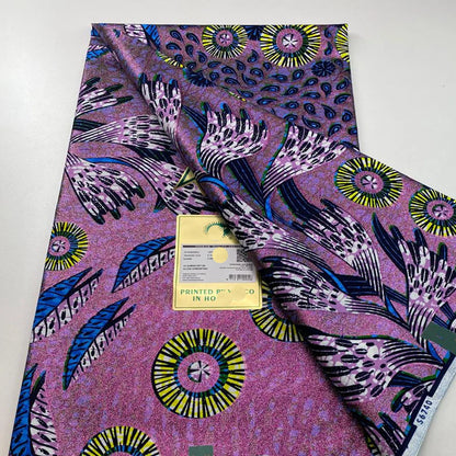 Tissu africain en cire de coton, très bonne qualité, nouvelle grande cire Ankara brillante Pagne, couleur grise, brillant doré, trucs Batik, 6 mètres