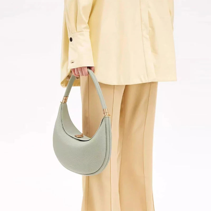 Sac à main en forme de croissant de luxe pour femme, nouvelle série Pine Moon, Hobo, sac à bandoulière polyvalent en cuir, sac à main à la mode, sacs sous les bras