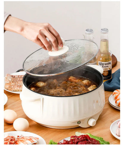 Pot électrique multicuiseur simple/Double couche de 1,7 l, poêle antiadhésive domestique pour 1 à 2 personnes, cuiseur à riz chaud, appareils de cuisson
