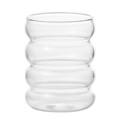 Tasse en verre Transparent Ins de 350ML, verres à boire en forme de chenille résistants à la chaleur, tasse à café, bière, jus de lait, tasse d'eau mignonne