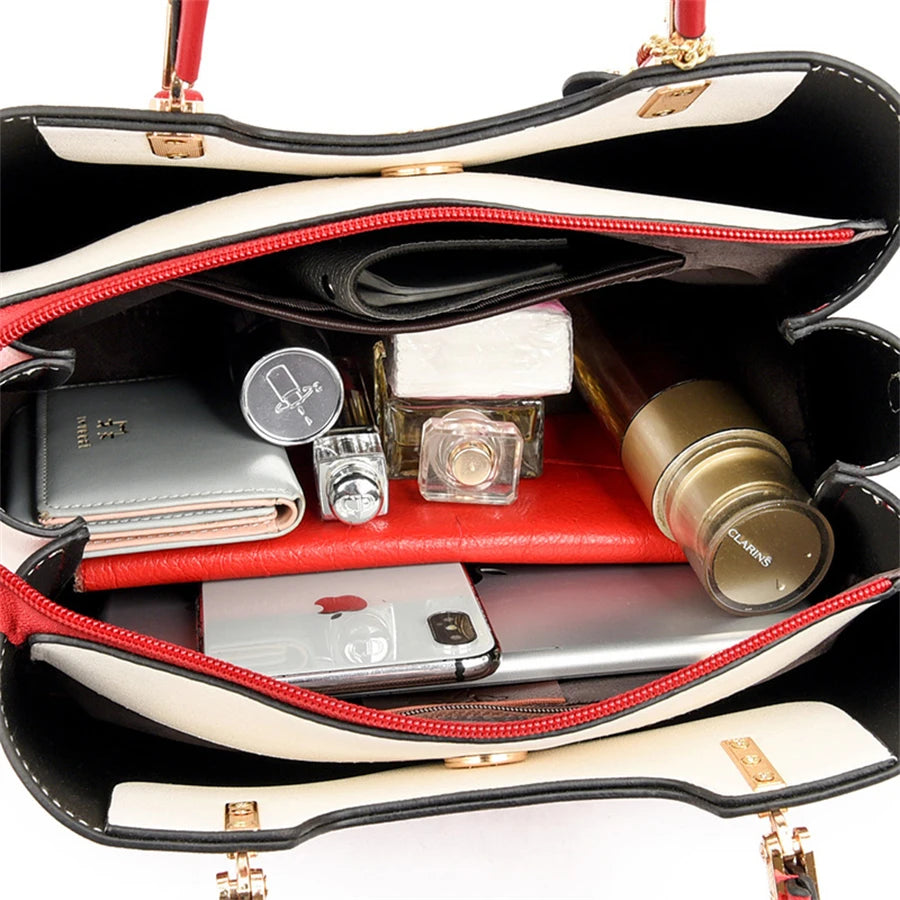 Sacs à bandoulière de marque pour femmes, fourre-tout de grande capacité à 3 couches, sac à main en cuir de bonne qualité de luxe de styliste, nouvelle collection 2024