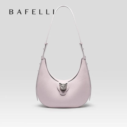 BAFELLI 2025 nouveau sac à main pour femmes série chat en cuir véritable marque de luxe mode rétro STYLE épaule HOBOS sacs à rabat femme