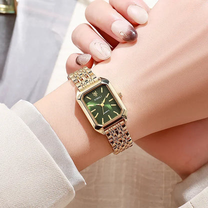 Montre-bracelet à quartz en acier inoxydable pour femme, montres carrées simples, cadeau de luxe, mode étudiante, marque chaude, 2025