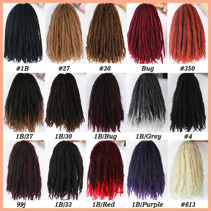 1 - 6 paquets de cheveux en crochet de twists Marley de 18 pouces, de noir et brun à blond, cheveux de tresse ombré Afro Marley synthétique, pour les tresses de mèches fausses