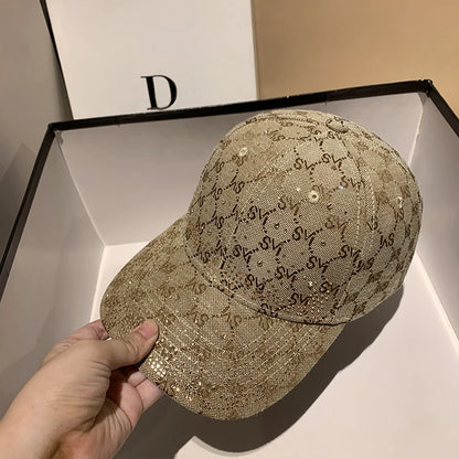 Casquette de Baseball avec lettres en strass pour femmes et hommes, visière de Sport, à rabat, chapeaux de soleil pour femmes, de luxe de styliste